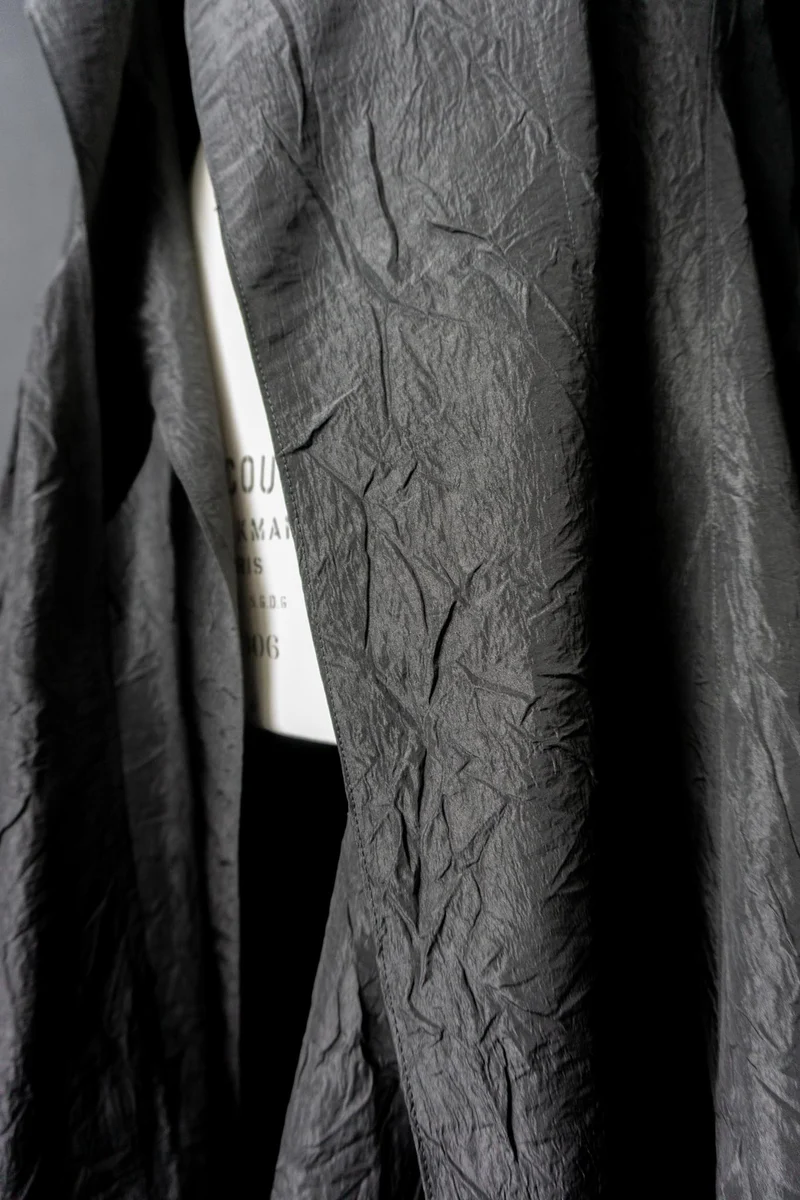 Vintage Goth Mantel, Crinkle, Avantgarde, M–XXL