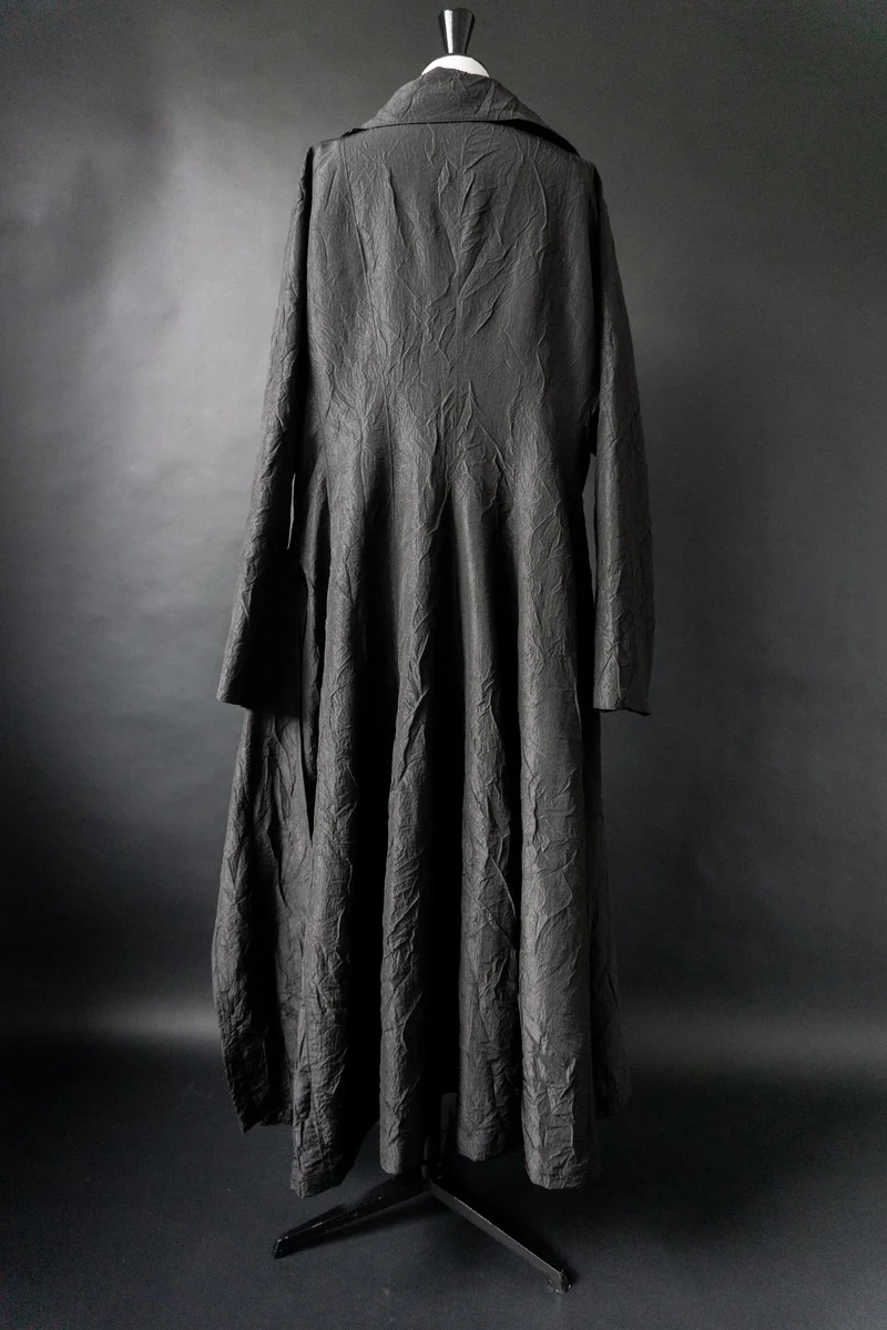 Vintage Goth Mantel, Crinkle, Avantgarde, M–XXL