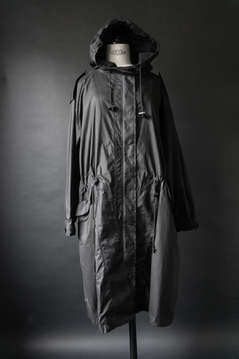 Vintage 90s Issey Miyake White Label Parka mit Kapuze, S–L
