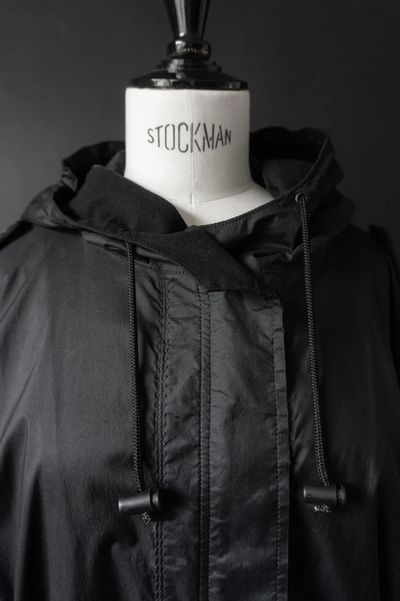 Vintage 90s Issey Miyake White Label Parka mit Kapuze, S–L