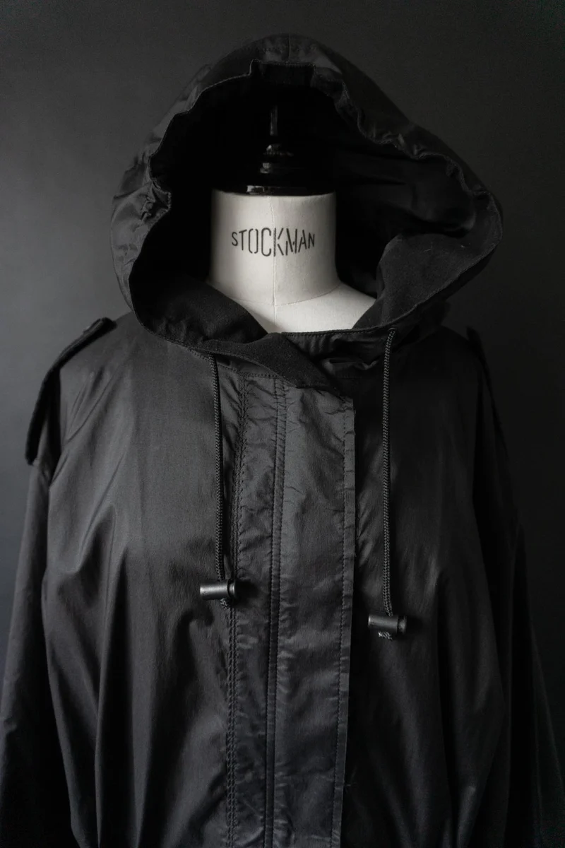 Vintage 90s Issey Miyake White Label Parka mit Kapuze, S–L