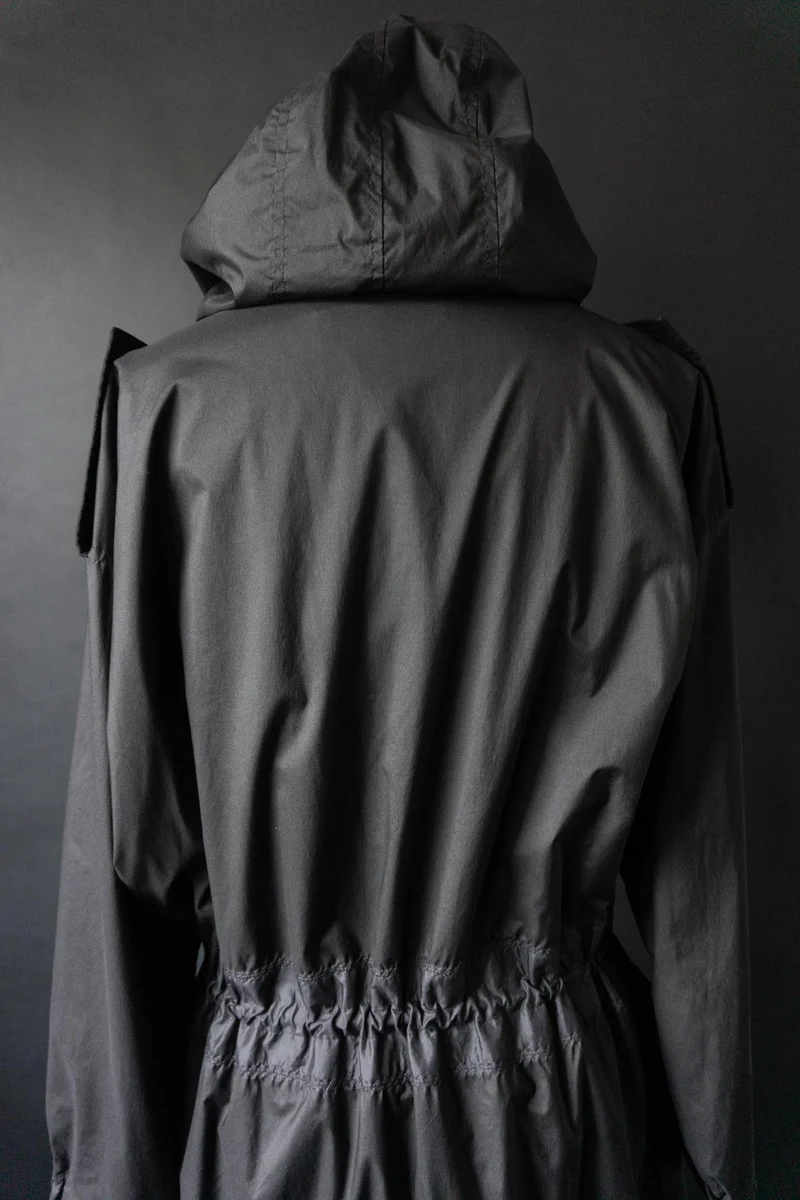 Vintage 90s Issey Miyake White Label Parka mit Kapuze, S–L