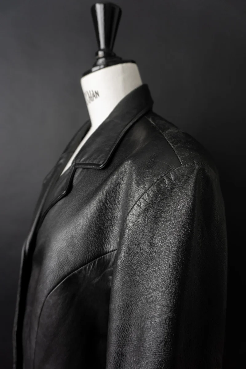 Vintage 90s Goth Ledermantel, S–M
