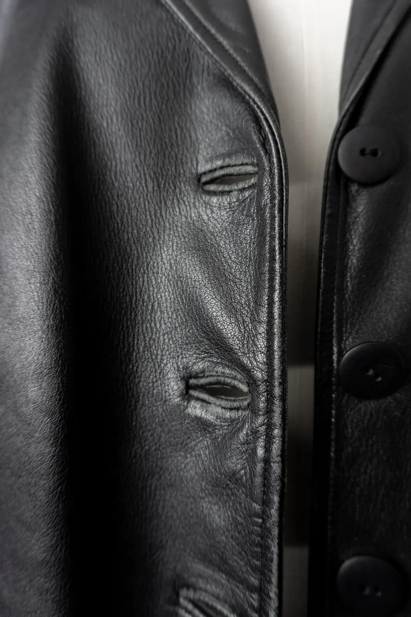 Vintage 90s Goth Ledermantel, S–M