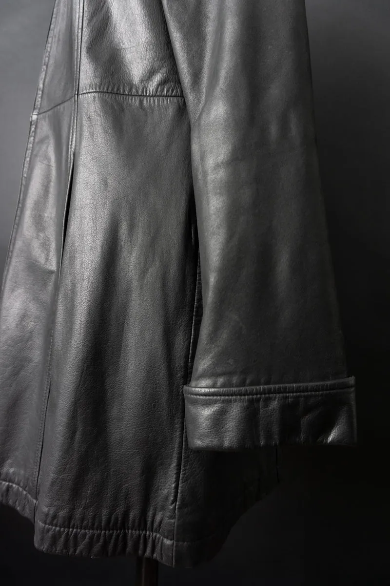 Vintage 90s Ledermantel, Zipper, S–M