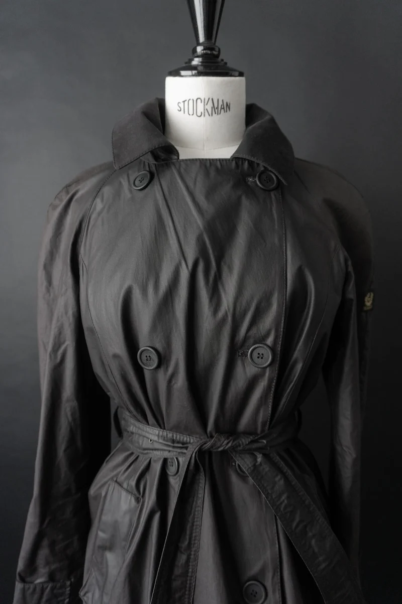 Vintage Belstaff Wachsmantel, Schwarz, S–M