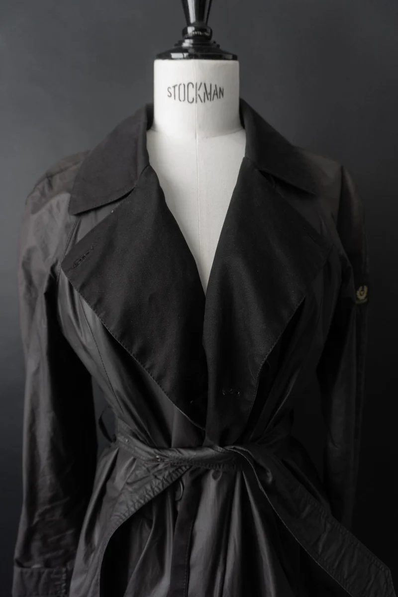 Vintage Belstaff Wachsmantel, Schwarz, S–M