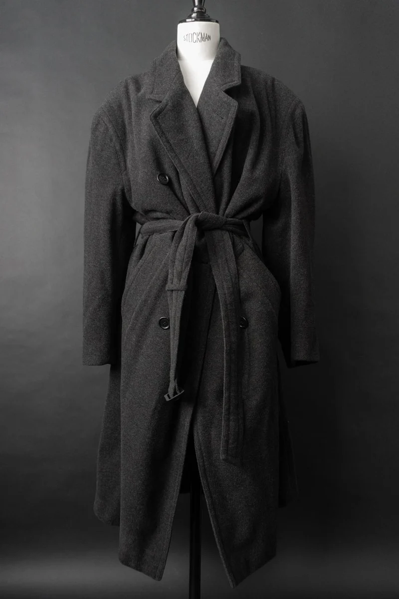 Vintage 90s Hugo Boss Trenchcoat, Wolle, M–XL