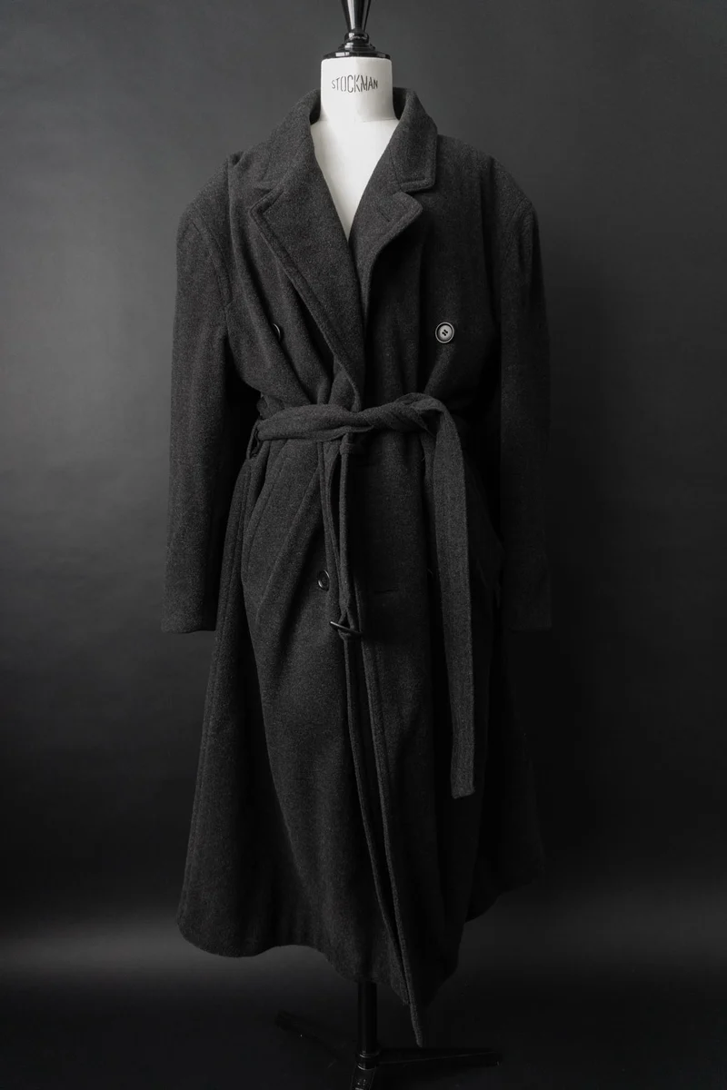Vintage 90s Hugo Boss Trenchcoat, Wolle, M–XL