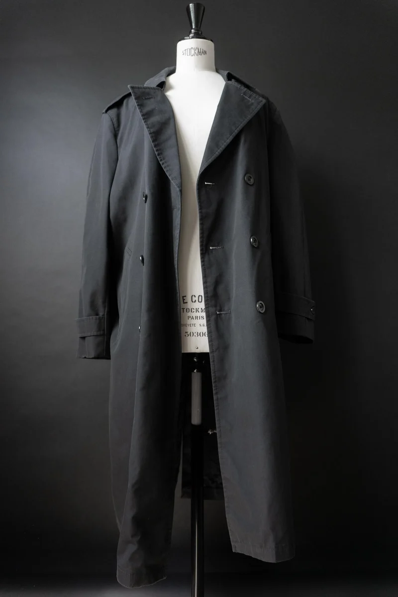 Vintage 80s Trenchcoat, Schwarz, M–L