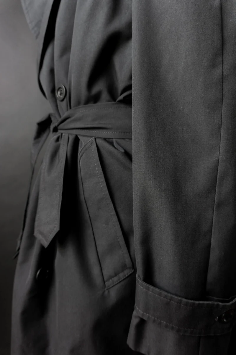 Vintage 80s Trenchcoat, Schwarz, M–L