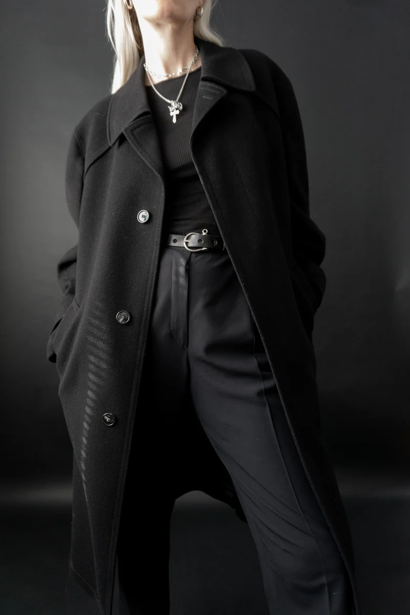 Vintage Kaschmir-Wolle Trenchcoat, M–L