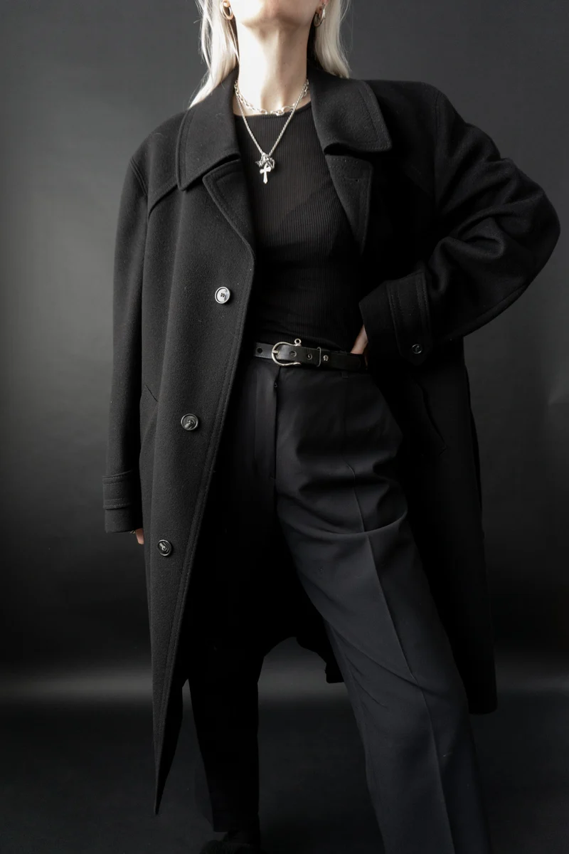 Vintage Kaschmir-Wolle Trenchcoat, M–L