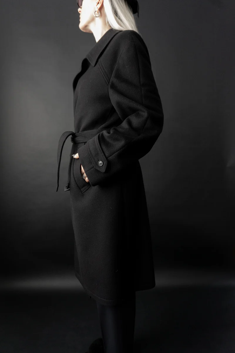 Vintage Kaschmir-Wolle Trenchcoat, M–L