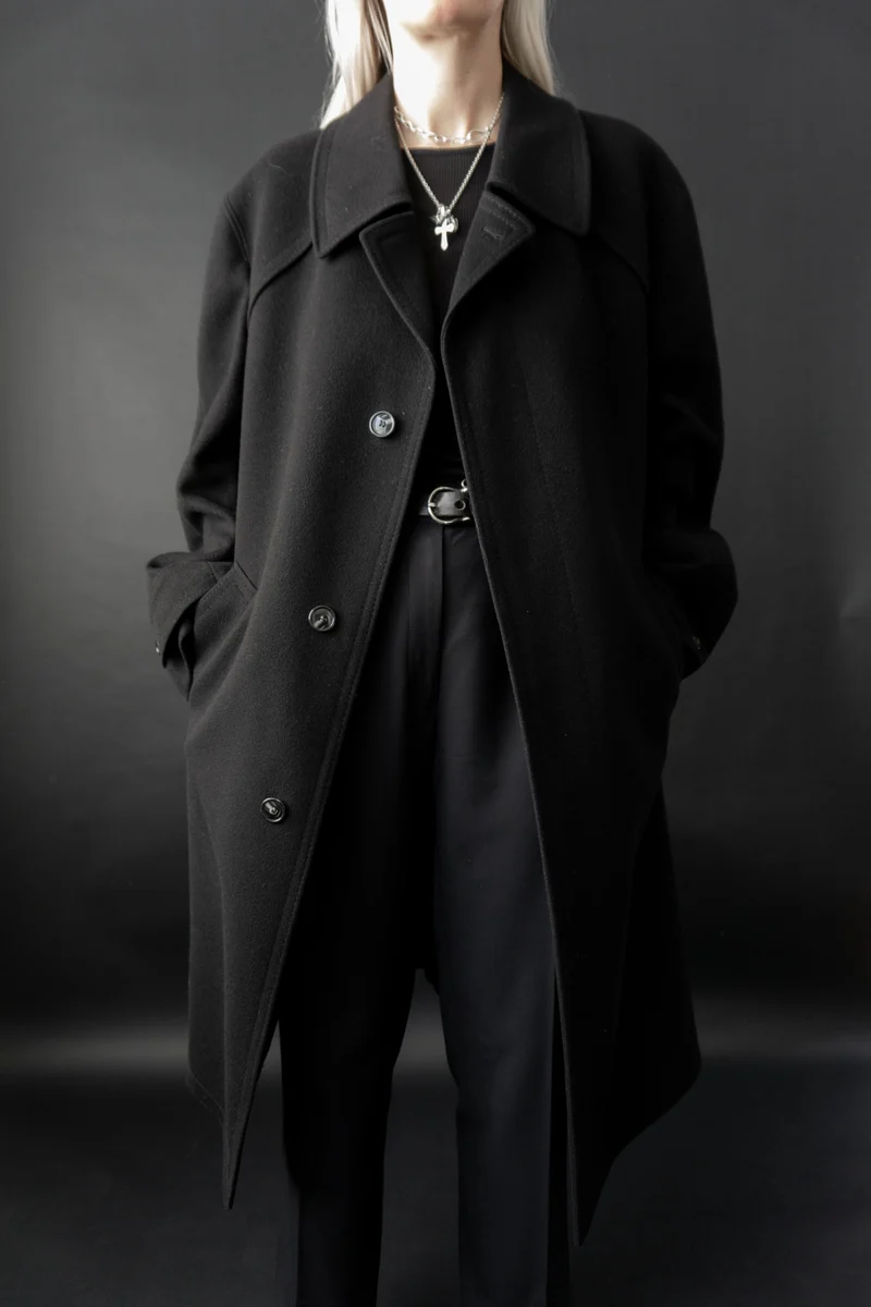 Vintage Kaschmir-Wolle Trenchcoat, M–L