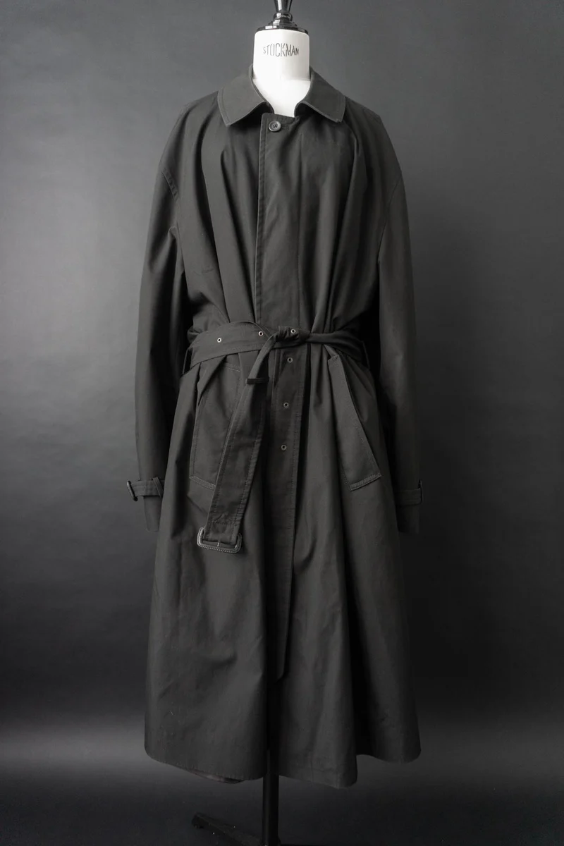 Vintage 80s Trenchcoat, Schwarz, M–L