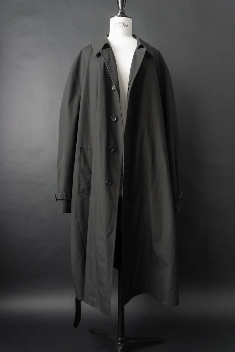 Vintage 80s Trenchcoat, Schwarz, M–L