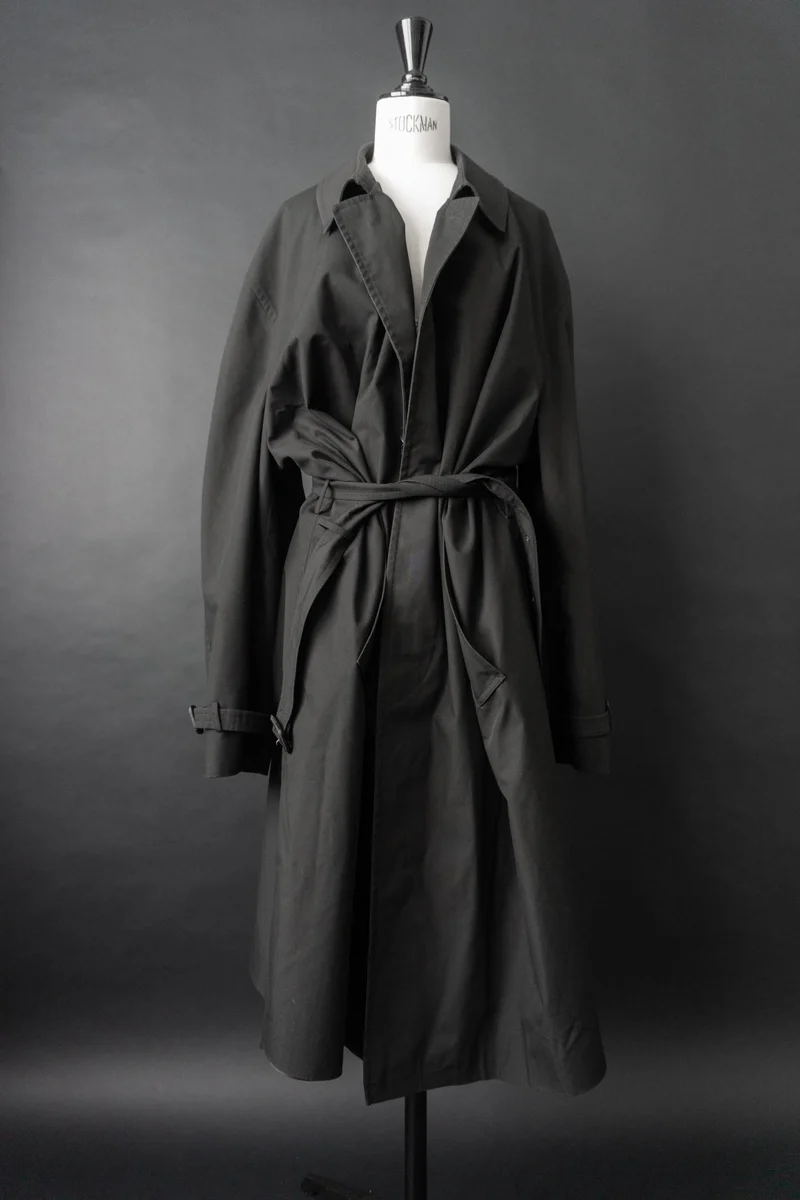 Vintage 80s Trenchcoat, Schwarz, M–L