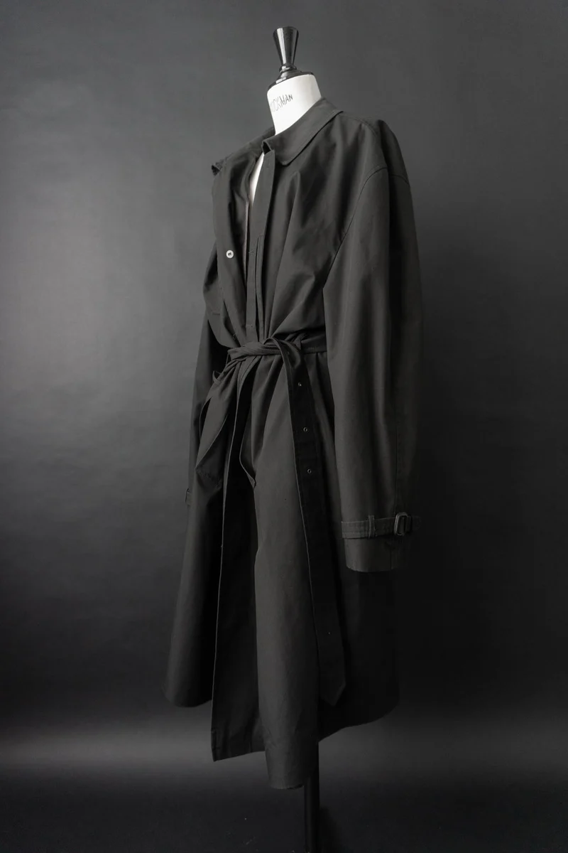 Vintage 80s Trenchcoat, Schwarz, M–L