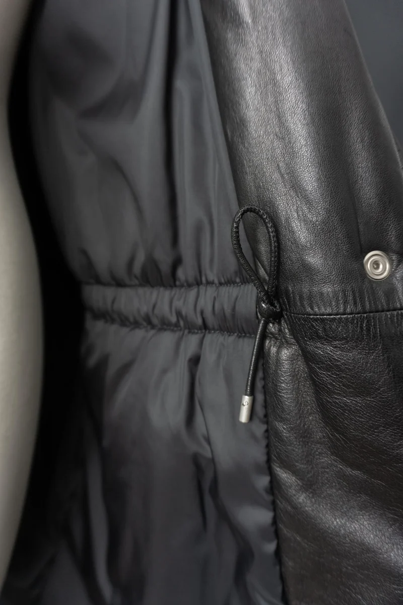 Vintage Jil Sander Ledermantel Schwarz, S–M