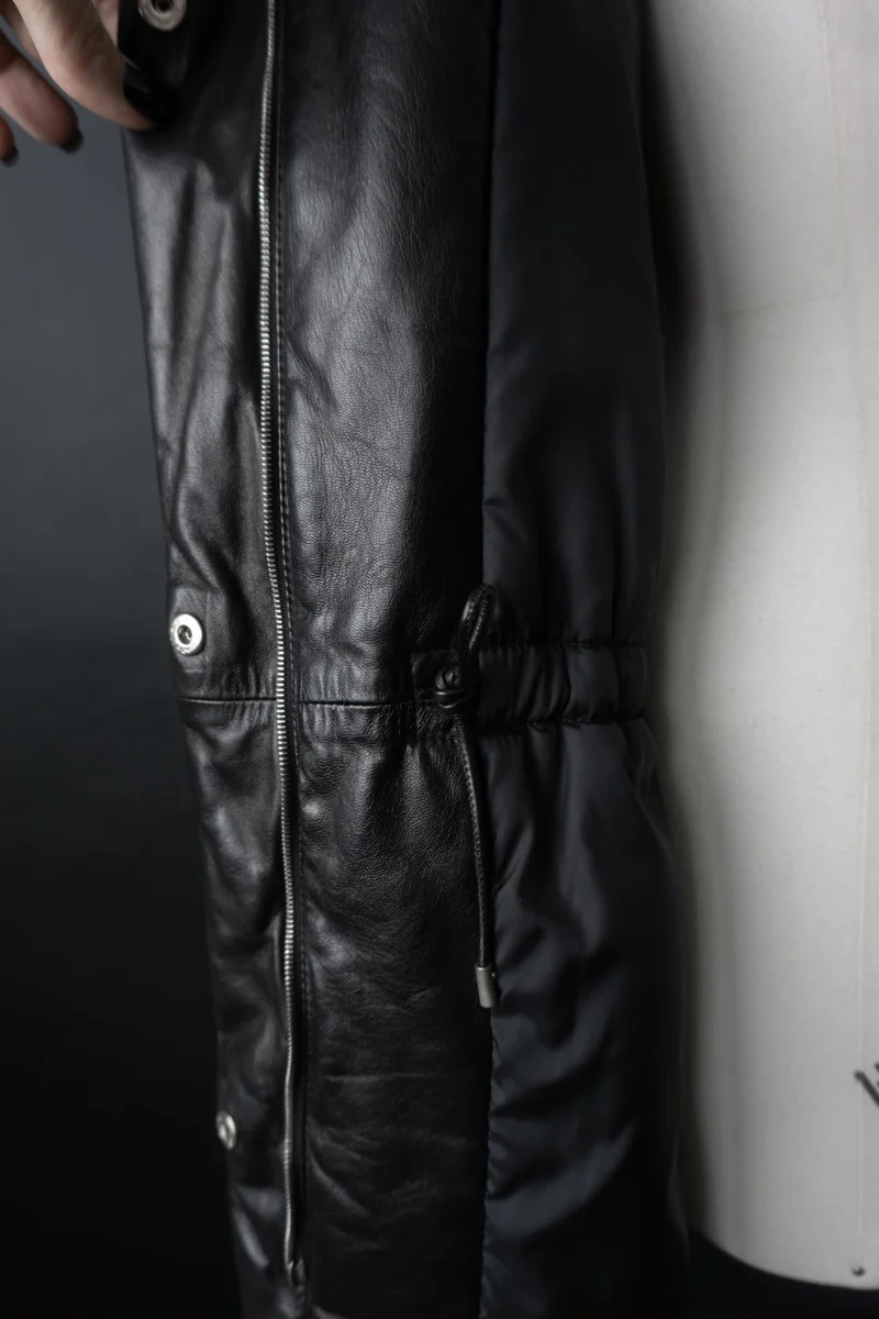 Vintage Jil Sander Ledermantel Schwarz, S–M