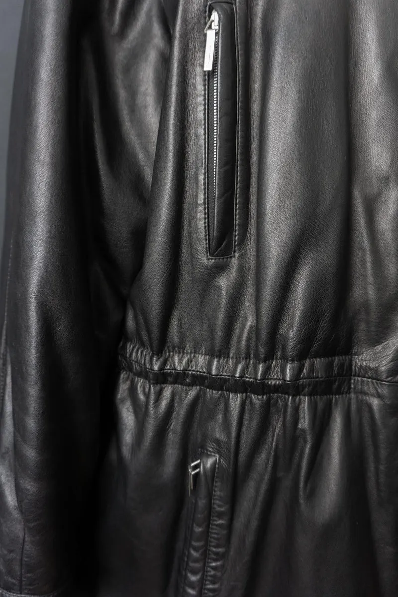 Vintage Jil Sander Ledermantel Schwarz, S–M
