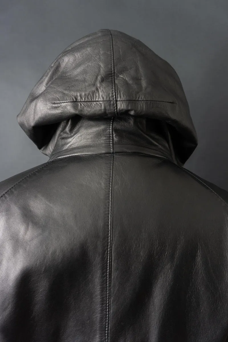 Vintage Jil Sander Ledermantel Schwarz, S–M