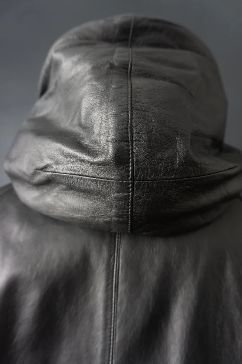 Vintage Jil Sander Ledermantel Schwarz, S–M