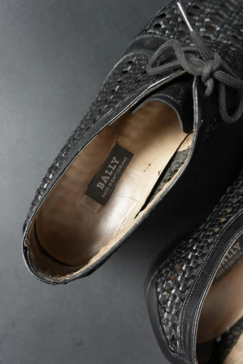 Vintage Bally Derbys, Schwarz, Made in Switzerland, 40