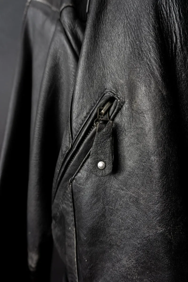 Vintage 90s slouchy Biker Lederjacke, S–M