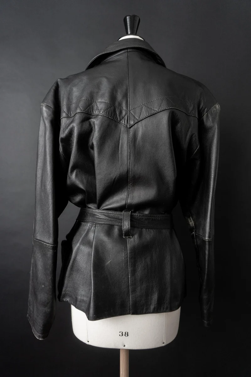 Vintage 90s slouchy Biker Lederjacke, S–M