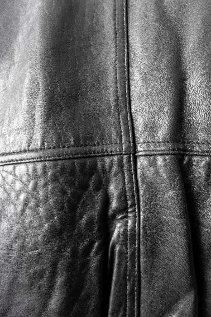 Vintage 80s Blouson Lederjacke, Schwarz, M–L