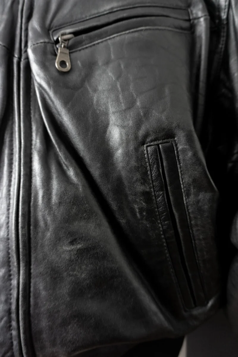 Vintage 80s Blouson Lederjacke, Schwarz, M–L