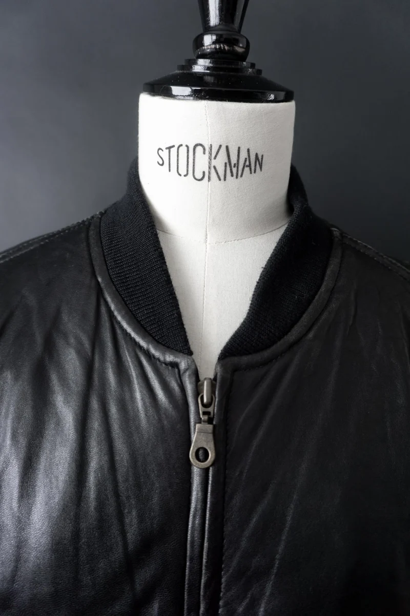 Vintage 80s Blouson Lederjacke, Schwarz, M–L