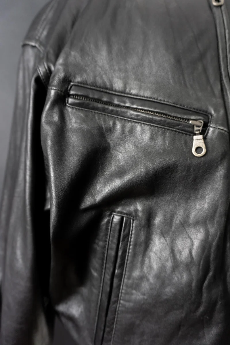 Vintage 80s Blouson Lederjacke, Schwarz, M–L