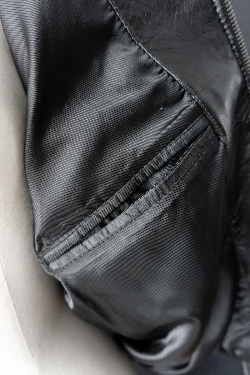 Vintage 80s Blouson Lederjacke, Schwarz, M–L