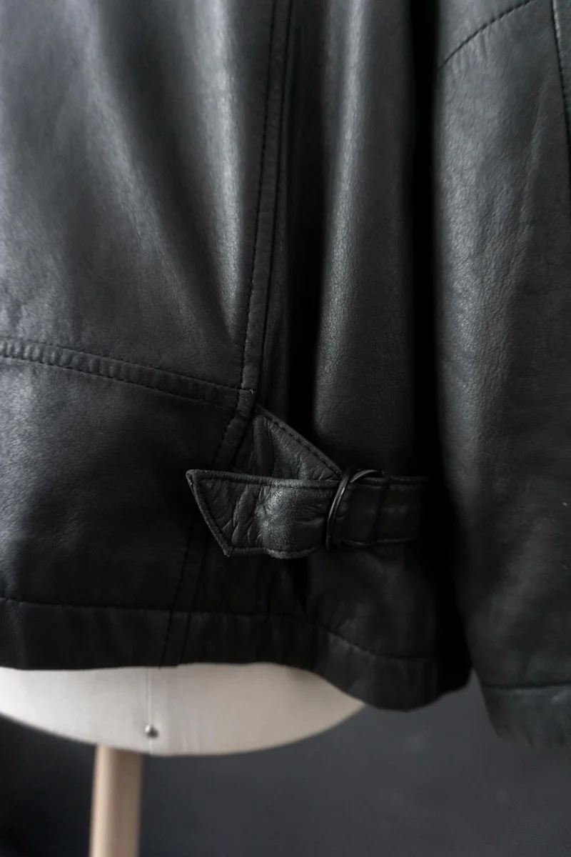 Vintage 90s Lederjacke mit Zipper, M–L