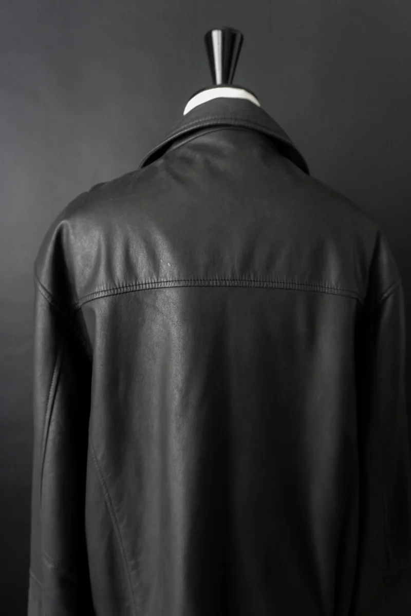 Vintage 90s Lederjacke mit Zipper, M–L