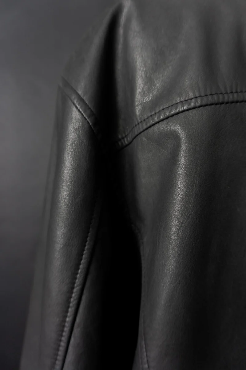 Vintage 90s Lederjacke mit Zipper, M–L
