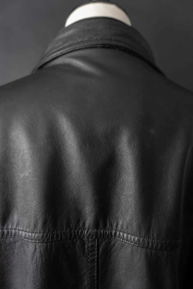 Vintage 80s convertible Lederjacke, Schwarz, M–L