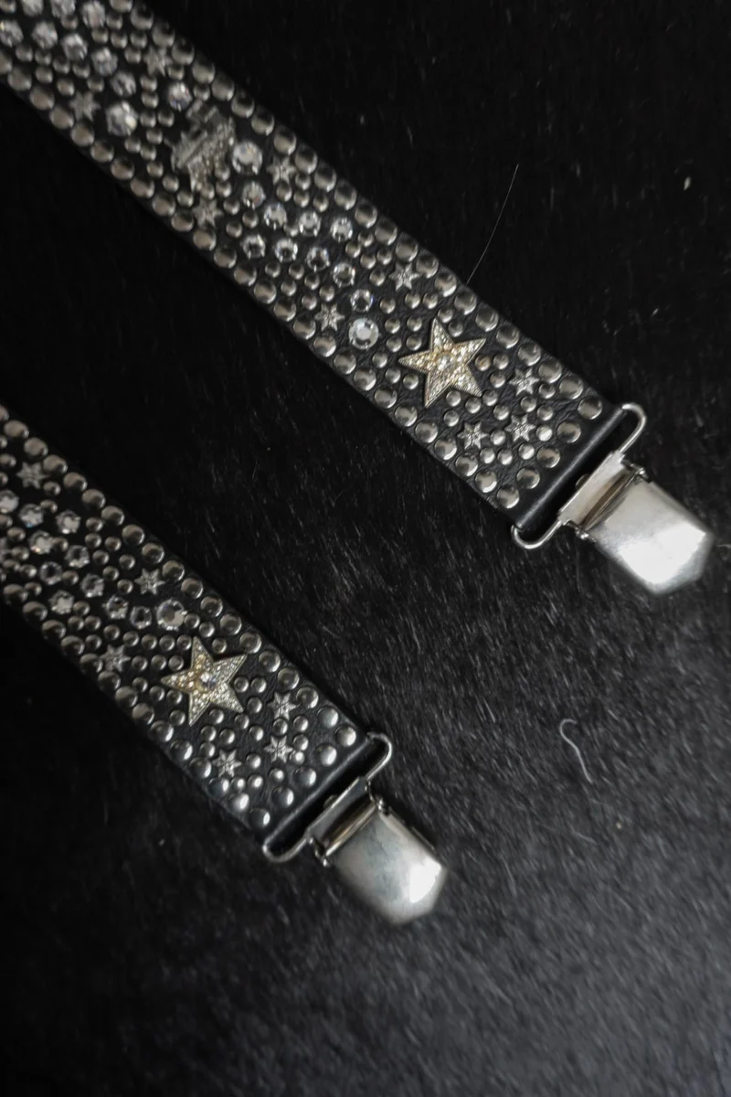 Vintage 80s Kolster Hosenträger Strass & Nieten