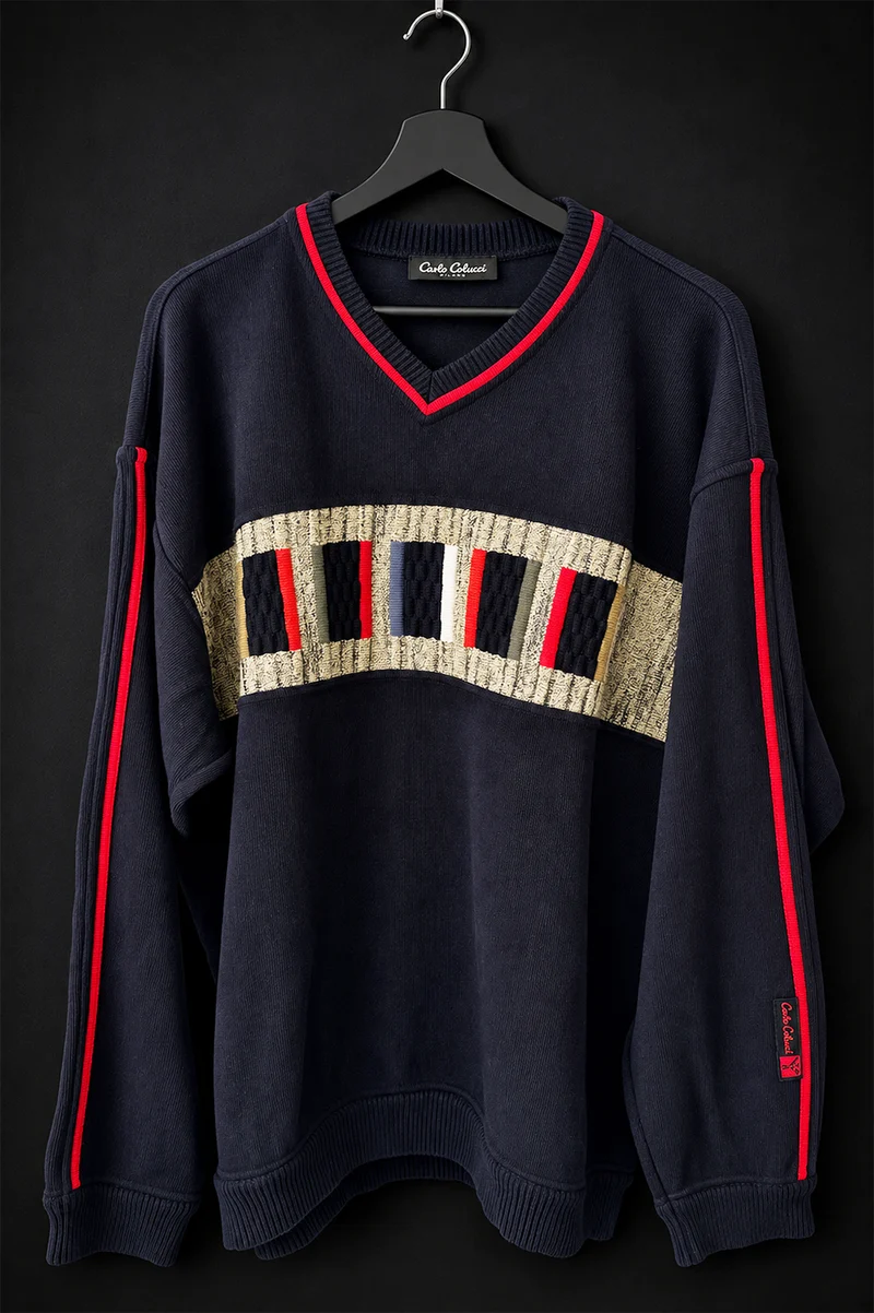 Vintage Carlo Colucci Pullover V-Neck, M–XL