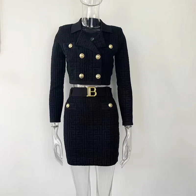 Knitted Top & Skirt Set