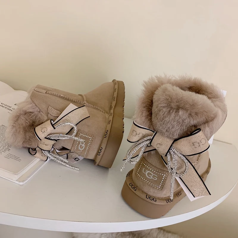 Glittery Bow Ugg Boots