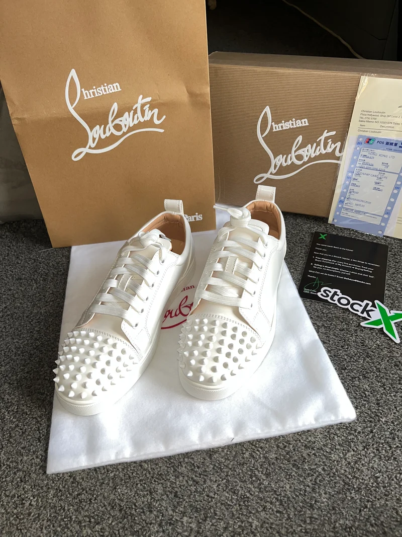 Plain White Studded Trainers