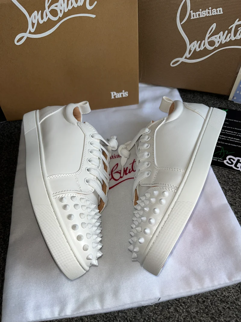 Plain White Studded Trainers