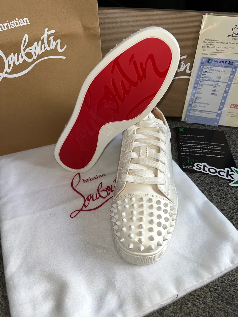 Plain White Studded Trainers