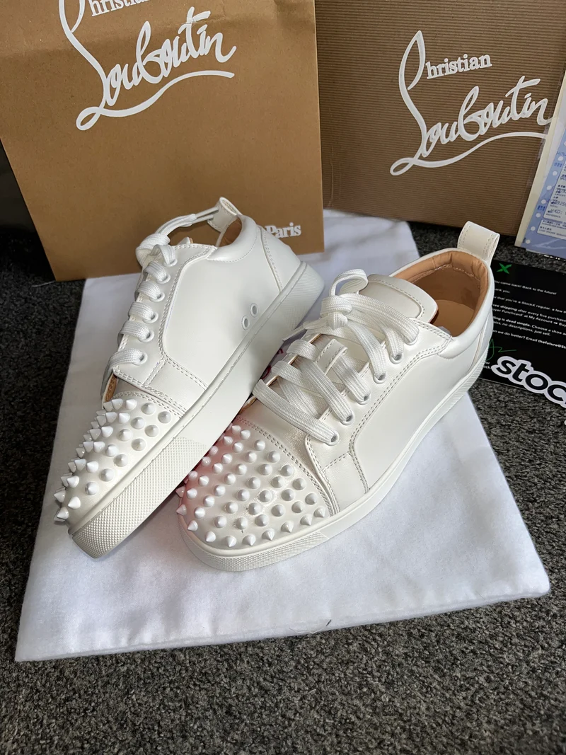 Plain White Studded Trainers