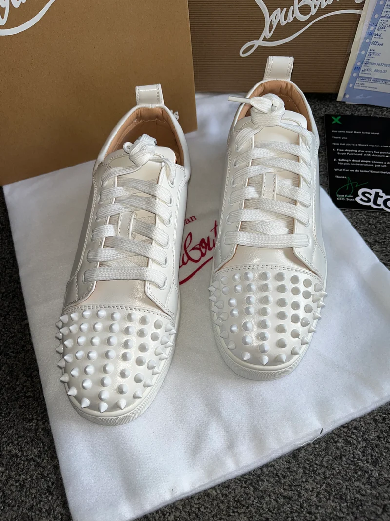 Plain White Studded Trainers