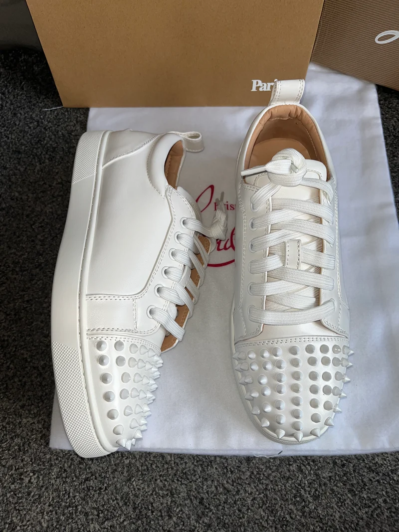 Plain White Studded Trainers